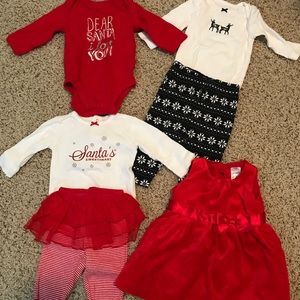 0-3 month girls Christmas lot (6 pieces)